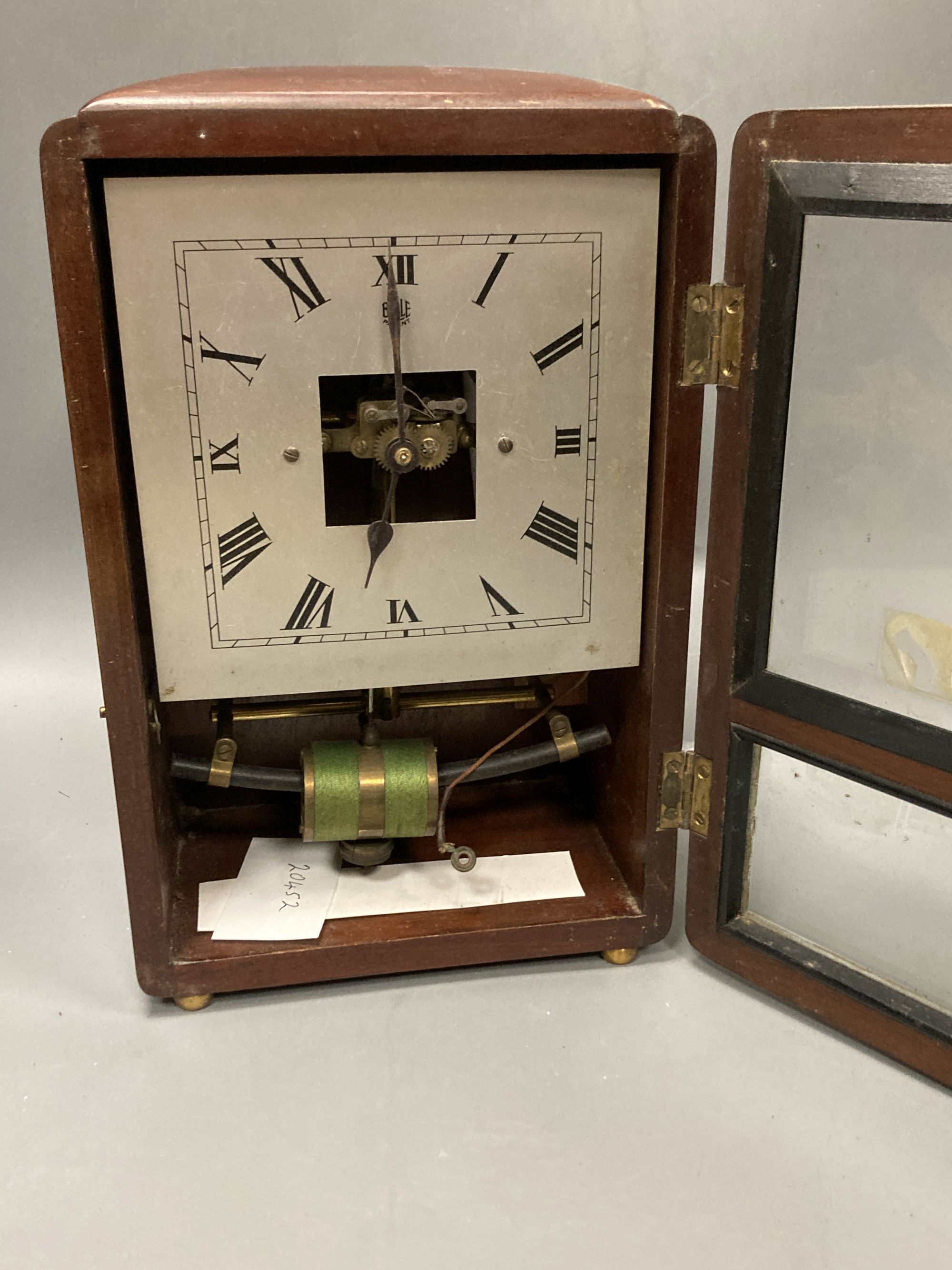 A Bulle Art Deco mahogany mantel clock, height 32cm